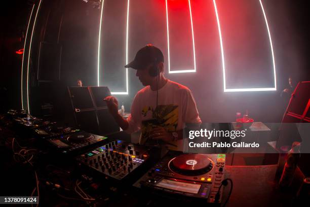 Producer Tiga performs on stage of Aquasella Festival on August 17, 2019 in Arriondas, Spain.