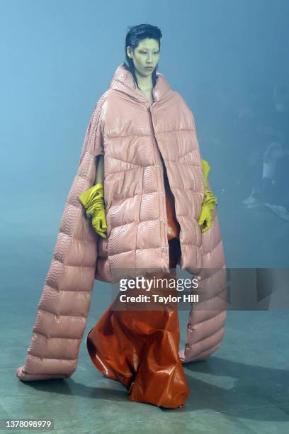 Model walks the runway during the Rick Owens Womenswear Fall/Winter 2022-2023 show at Palais de Tokyo as part of Paris Fashion Week on March 03, 2022...
