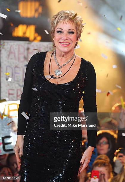 Denise Welch wins Celebrity Big Brother 2012 at Elstree Studios on January 27, 2012 in Borehamwood, England.