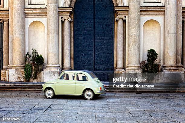 fiat 500 engine - vintage italian car stock pictures, royalty-free photos & images