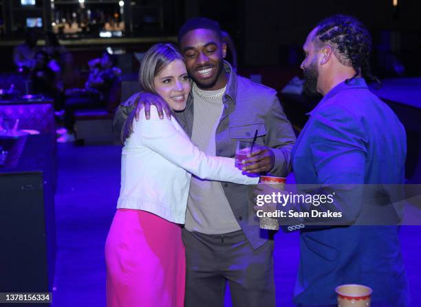 Kim Holderness , Ray Gantt and Sam Greiner attend a season 33 finale watch party for The Amazing Race reality TV show hosted by Celebrity Sports...