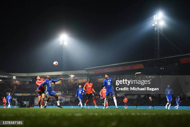 General view inside the stadium during the Emirates FA Cup Fifth Round match between Luton Town and Chelsea at Kenilworth Road on March 02, 2022 in...
