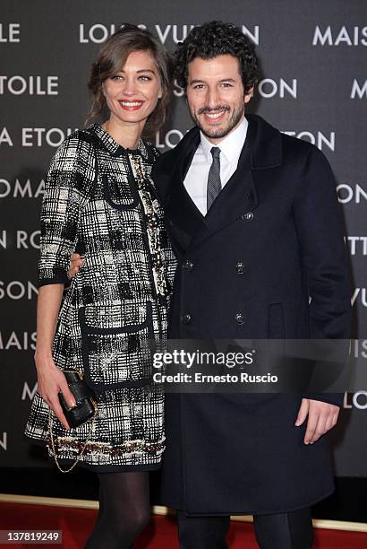 Margareth Made and Francesco Scianna attend the 'Maison Louis Vuitton Roma Etoile' Opening Party at Ex Istituto Geologico on January 27, 2012 in...