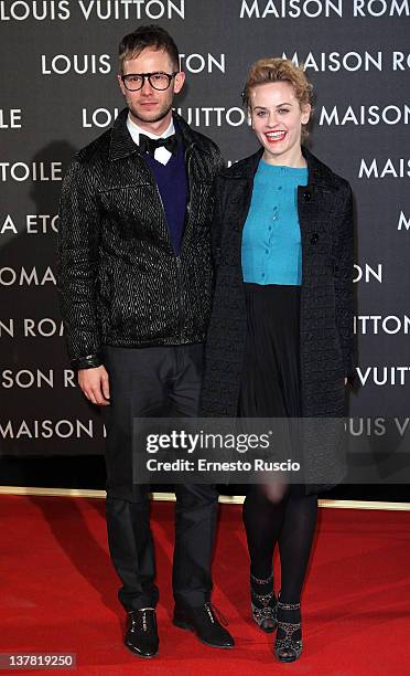 Paolo Stella and Marina Rocco attend the 'Maison Louis Vuitton Roma Etoile' Opening Party at Ex Istituto Geologico on January 27, 2012 in Rome, Italy.