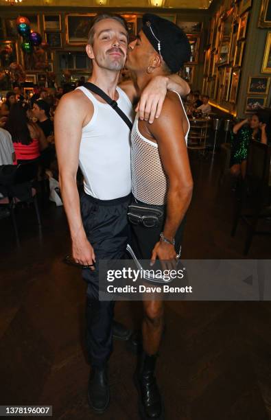 Liam Mower and Layton Williams attend the iconic fundraising London Pride brunch, co-hosted by Jean Paul Gaultier, Violet Chachki and Henry Holland...