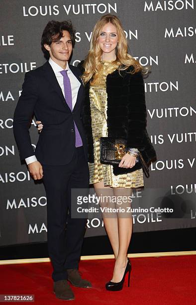 Riccardo Pozzoli and Chiara Ferragni attend the 'Maison Louis Vuitton Roma Etoile' Opening Party on January 27, 2012 in Rome, Italy.
