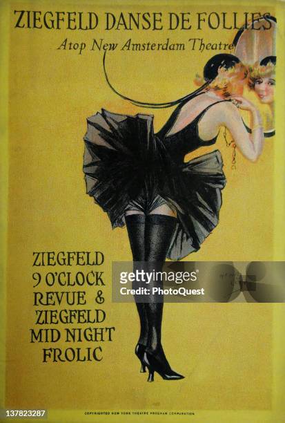 Playbill from the Ziegfeld Danse de Follies, New York, New York, 1921. Note that the text refers to 'atop' the New Amsterdam Theatre; there were...