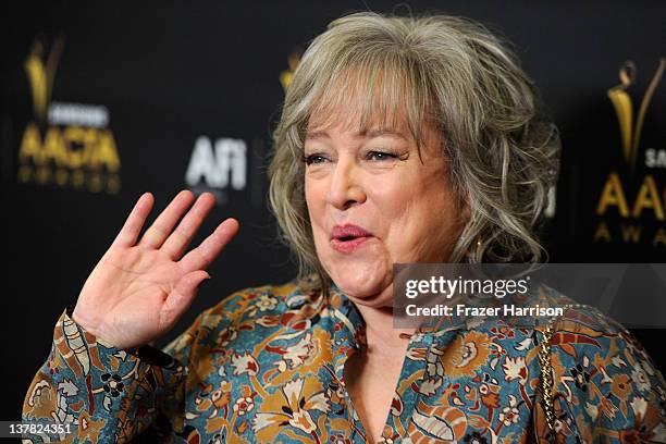 Actress Kathy Bates arrives at the Australian Academy Of Cinema And Television Arts' 1st Annual Awards at Soho House on January 27, 2012 in West...