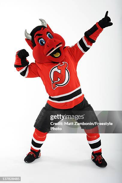 Devil, mascot for the New Jersey Devils, poses for a portrait during 2012 NHL All-Star Weekend at Ottawa Convention Centre on January 26, 2012 in...