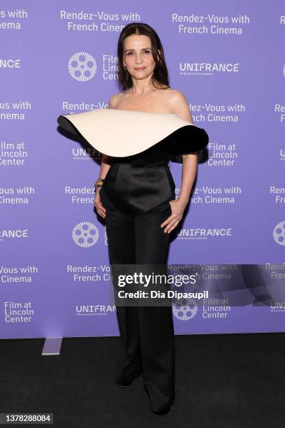 Juliette Binoche attends Film at Lincoln Center's Rendez-Vous With French Cinema opening night screening of "Fire" at Walter Reade Theater on March...