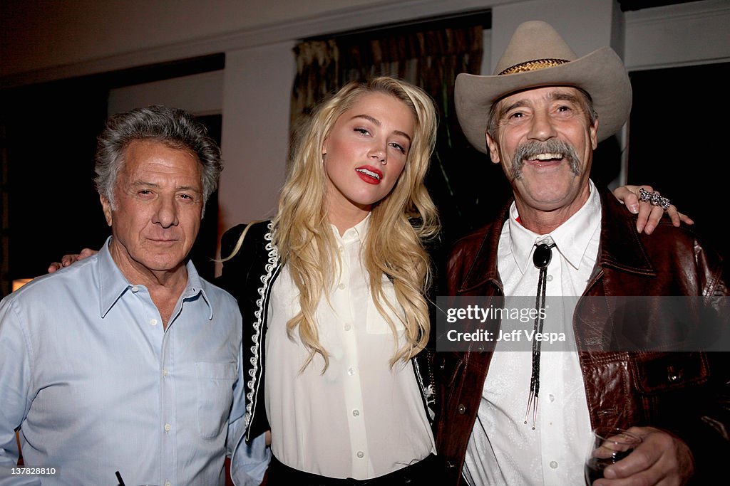 Actor Dustin Hoffman, actress Amber Heard, and David Heard attend