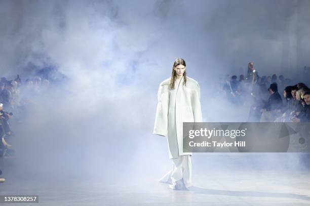 Model walks the runway during the Rick Owens Womenswear Fall/Winter 2022-2023 show at Palais de Tokyo as part of Paris Fashion Week on March 03, 2022...