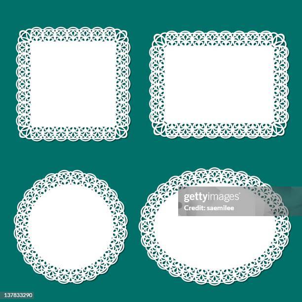 lace frame and doliy - rectangle-shape-vector stock illustrations