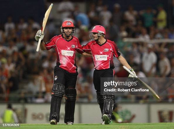 Ben Rohrer Steve Smith and Ben Rohrer of the Sydney Sixers celebrates after the ...