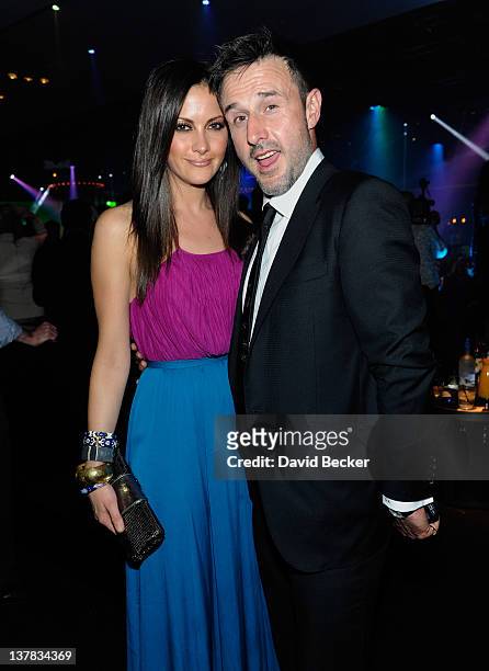 Christina McLarty and David Arquette attend the 1 OAK Las Vegas grand opening at The Mirage Hotel & Casino on January 27, 2012 in Las Vegas, Nevada.