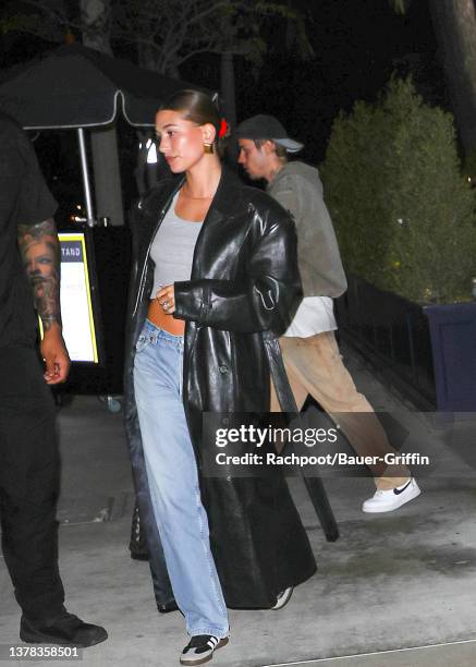 Hailey Bieber and Justin Bieber are seen on June 30, 2023 in Los Angeles, California.