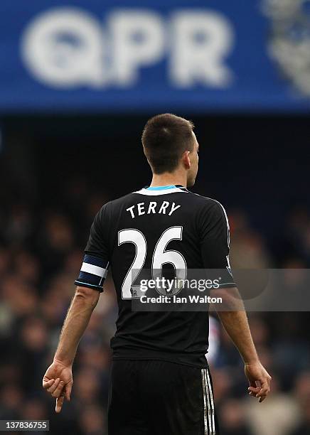 John Terry of Chelsea wears the number 26 shirt during the FA Cup with Budweiser Fourth Round match between Queens Park Rangers and Chelsea at Loftus...