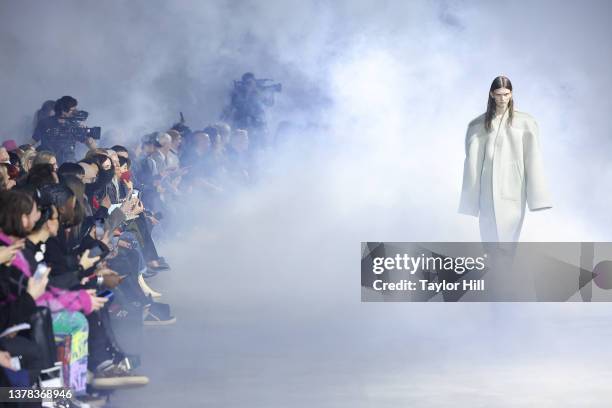 Model walks the runway during the Rick Owens Womenswear Fall/Winter 2022-2023 show at Palais de Tokyo as part of Paris Fashion Week on March 03, 2022...