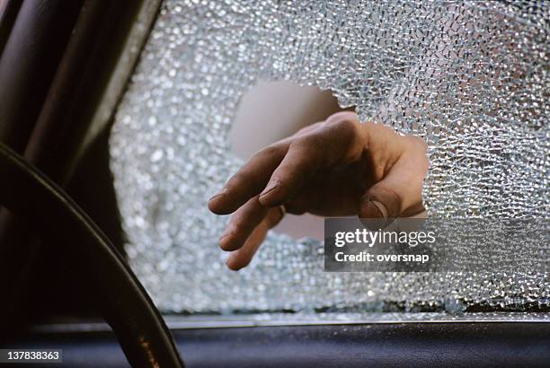 crime - broken glass car stock pictures, royalty-free photos & images