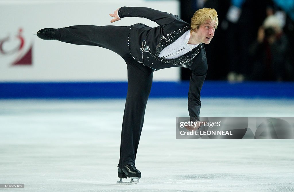 Evgeni Plushenko of Russia performs in t