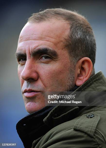 Swindon manager Paolo Di Canio looks on during the FA Cup Fourth Round match between Leicester City and Swindon Town at The King Power Stadium on...