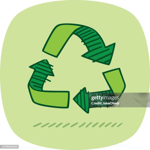 illustrations, cliparts, dessins animés et icônes de recycler doodle 1 - symbole de recyclage