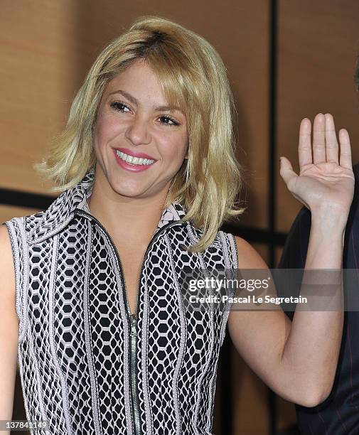 Shakira arrives at Hotel Majestic on January 28, 2012 in Cannes, France.