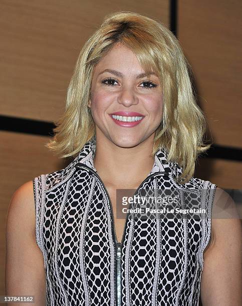 Shakira arrives at Hotel Majestic on January 28, 2012 in Cannes, France.