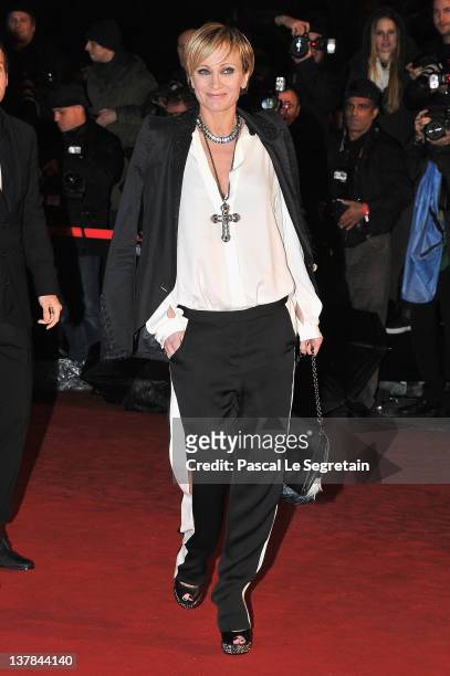 Patricia Kaas poses as she arrives at NRJ Music Awards 2012 at Palais des Festivals on January 28, 2012 in Cannes, France.