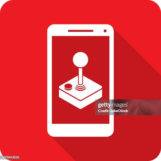 joystick smartphone icon silhouette - retro gaming controller stock illustrations