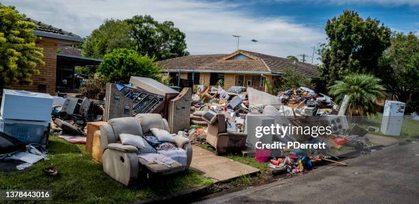 the worst floods in history have devastated the northern rivers city of lismore. - emergencies and disasters australia stock pictures, royalty-free photos & images