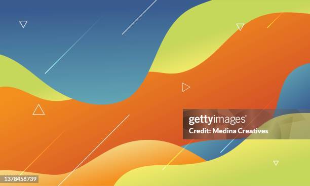 gardient colorful abstract fluid shape background - power point templates stock illustrations