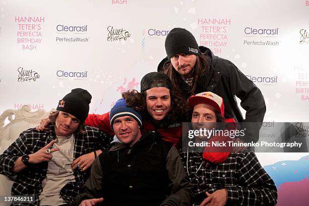 Louie Vito, Dave Driscoll, Mason Aguirre, Andrew Mutty and Greg Bretz attending X Games Gold Medalist Hannah Teter Celebrates Her 25th Birthday on...