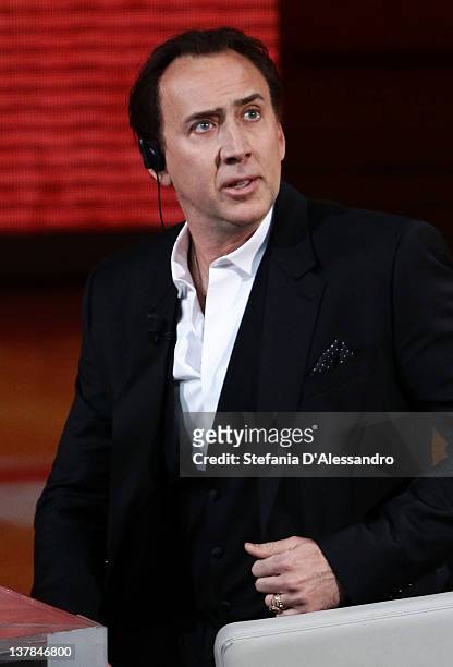 Actor Nicolas Cage attends "Che Tempo Che Fa" Italian TV Show on January 28, 2012 in Milan, Italy.