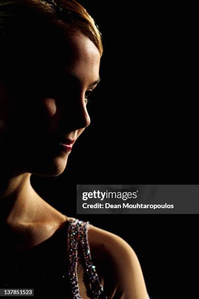 Kiira Korpi of Finland poses after winning the Silver medal in the Ladies Free Skating during the ISU European Figure Skating Championships at...