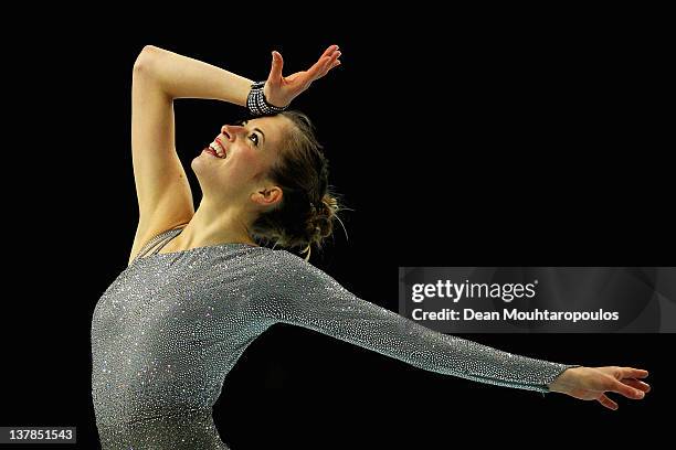 Carolina Kostner of Italy in action on the way to winning the Gold medal in the Ladies Free Skating during the ISU European Figure Skating...