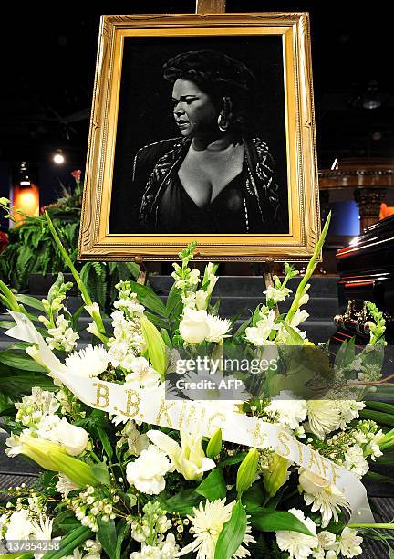 Etta James' funeral In Gardena, California, on January 28, 2012. AFP PHOTO/VALERIE MACON