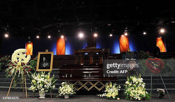 Etta James' funeral In Gardena, California, on January 28, 2012. AFP PHOTO/VALERIE MACON