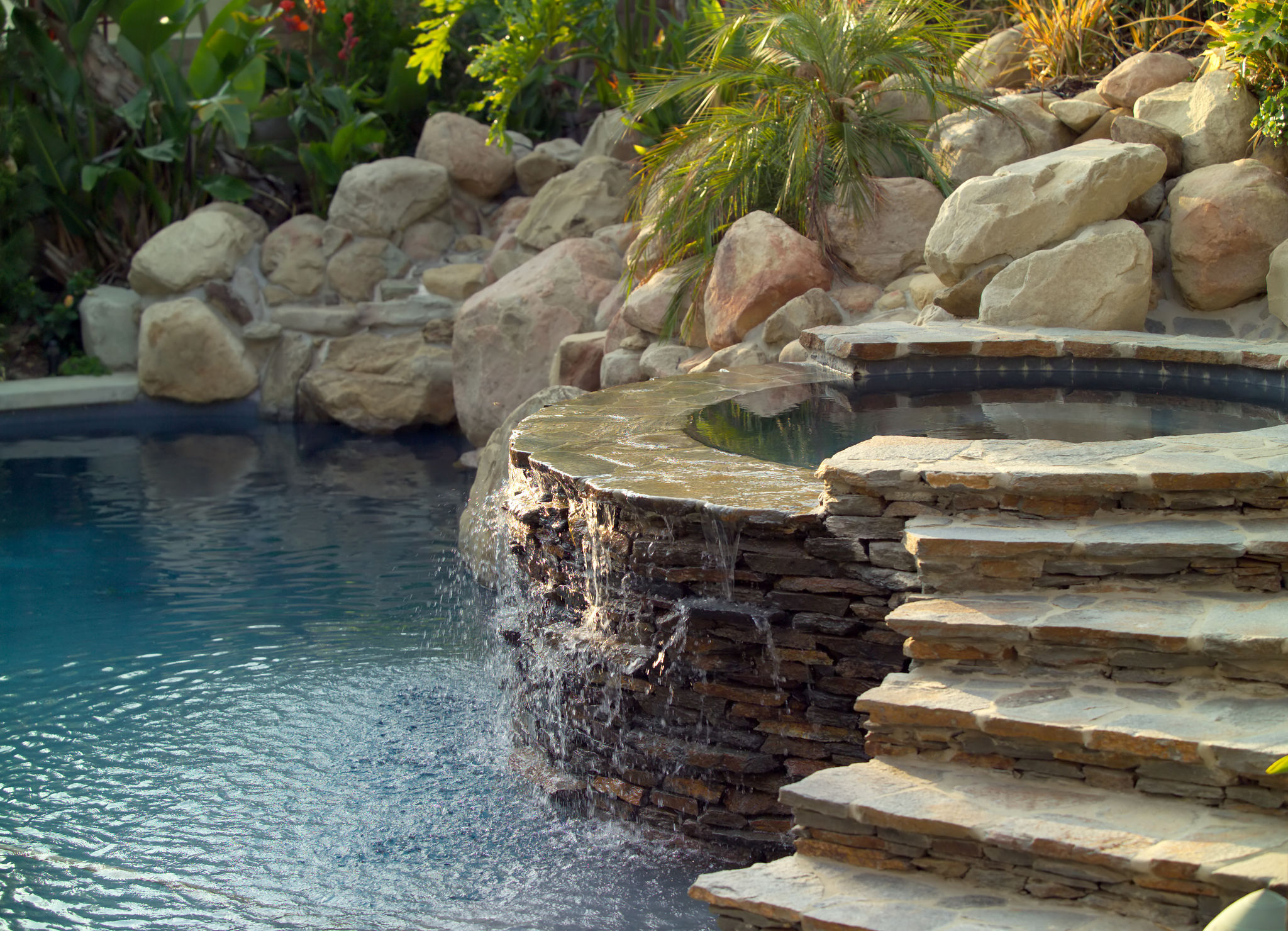 pool waterfall
