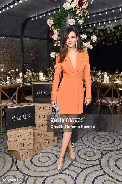 Victoria Justice attends Curateur's Spring Supper at the Fairmont Century Plaza on March 03, 2022 in Los Angeles, California.