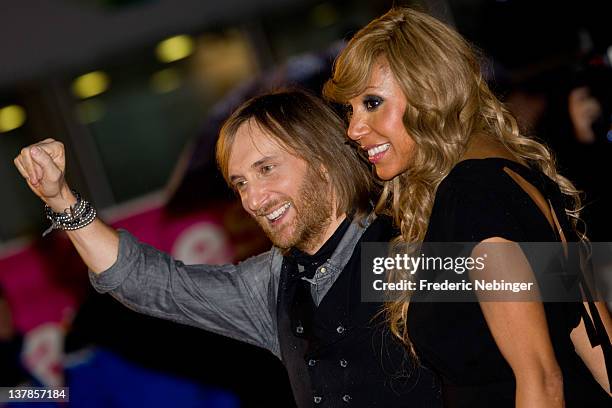 David Guetta and his wife Cathy Guetta attend the NRJ Music Awards 2012 at Palais des Festivals on January 28, 2012 in Cannes, France.