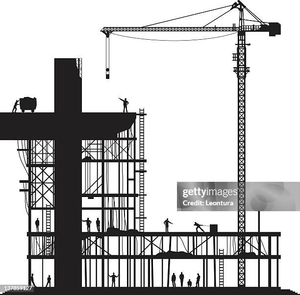 making a stronger church - large scale construction stock illustrations