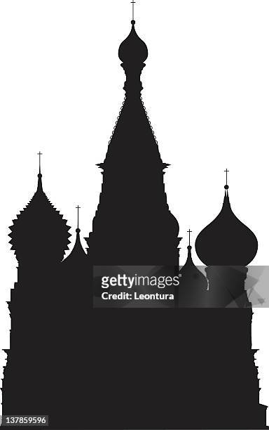 moscow's saint basil's cathedral - kremlin stock illustrations