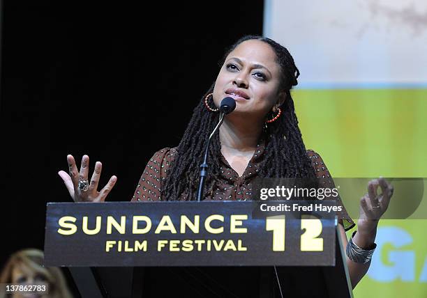 Filmmaker Ava DuVernay accepts Directing Award Dramatic for "Middle Of Nowhere" at the Awards Night Ceremony during the 2012 Sundance Film Festival...