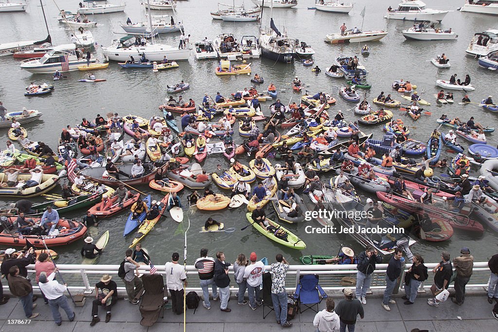 Fans wait in Bay