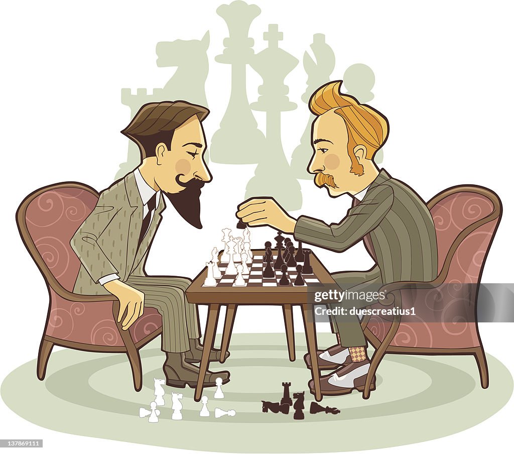 Two man playing chess