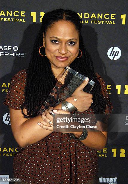 Filmmaker Ava DuVernay poses with the Directing Award Dramatic for "Middle Of Nowhere" at the Awards Night Ceremony during the 2012 Sundance Film...