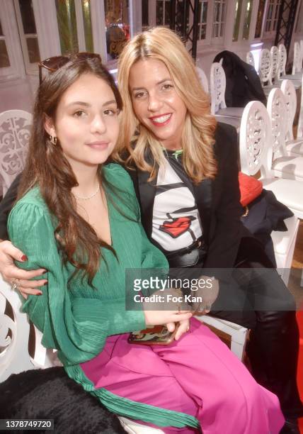 Allegra De Clermont Tonnerre and Severine Trouban attend the Grace Moon Show as part of Paris Fashion Week At Salon Des Miroirs on March 03, 2022 in...