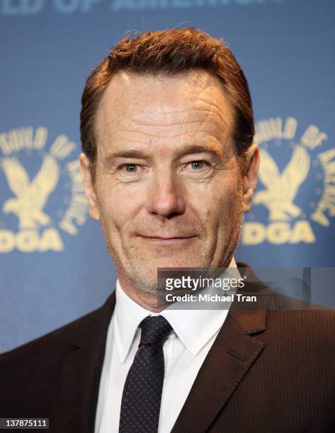 Bryan Cranston attends the 64th Annual DGA Awards - press room held at the Grand Ballroom at Hollywood & Highland Center on January 28, 2012 in...