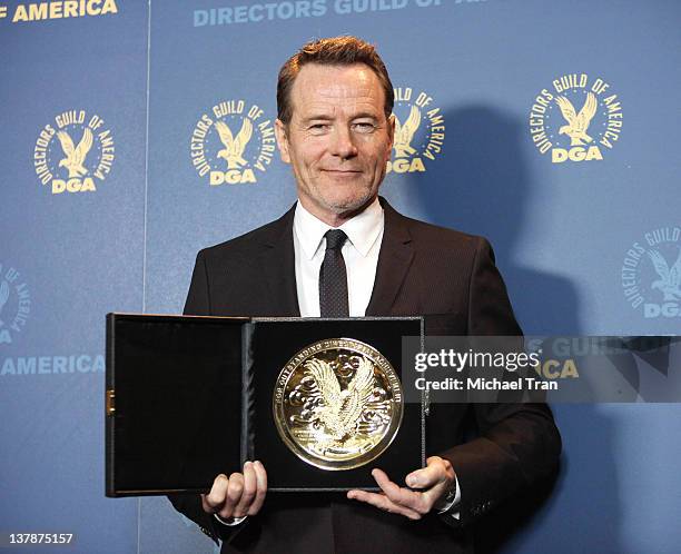 Bryan Cranston attends the 64th Annual DGA Awards - press room held at the Grand Ballroom at Hollywood & Highland Center on January 28, 2012 in...